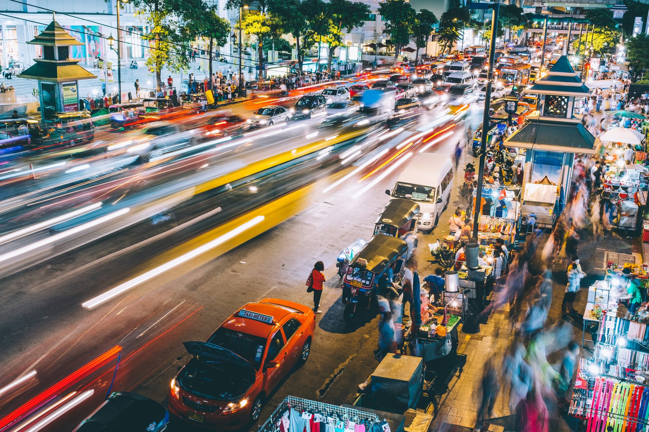 Bangkok busy city night Timelapse